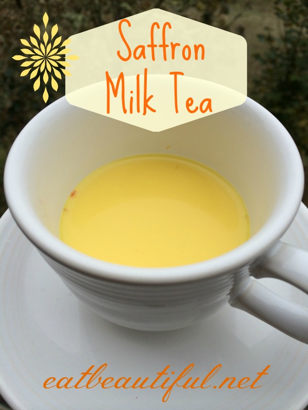 Saffron Milk Tea is an Indian healing tea. This nourishing version includes raw milk, (although I include a dairy-free variation). It is wonderful to drink before bed to help with depression and insomnia. The elixir has a lovely flavor, floral and tea-like.