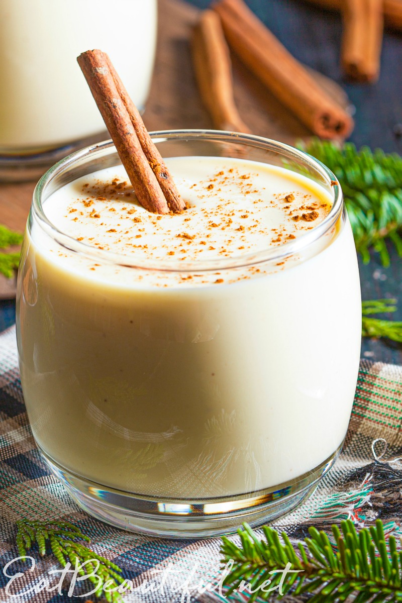 glass of holiday paleo eggnog