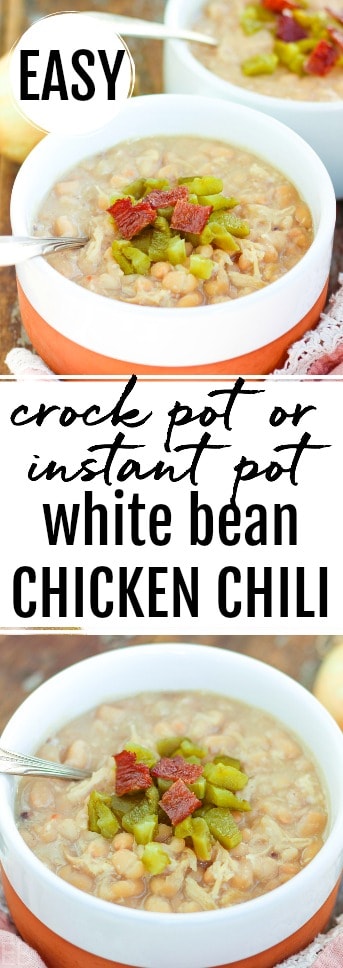 Easy White Bean Chicken Chili Crock Pot Or Instant Pot With Soaked Beans Eat Beautiful