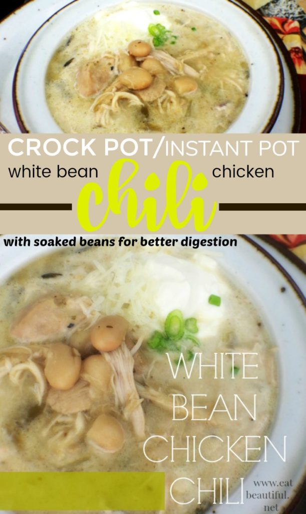 White Bean Chicken Chili {Crock Pot or Instant Pot} with traditional