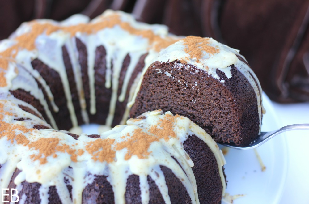 one slice being served from zucchini spice cake