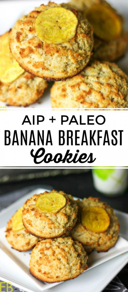 piles of aip and paleo banana breakfast cookies