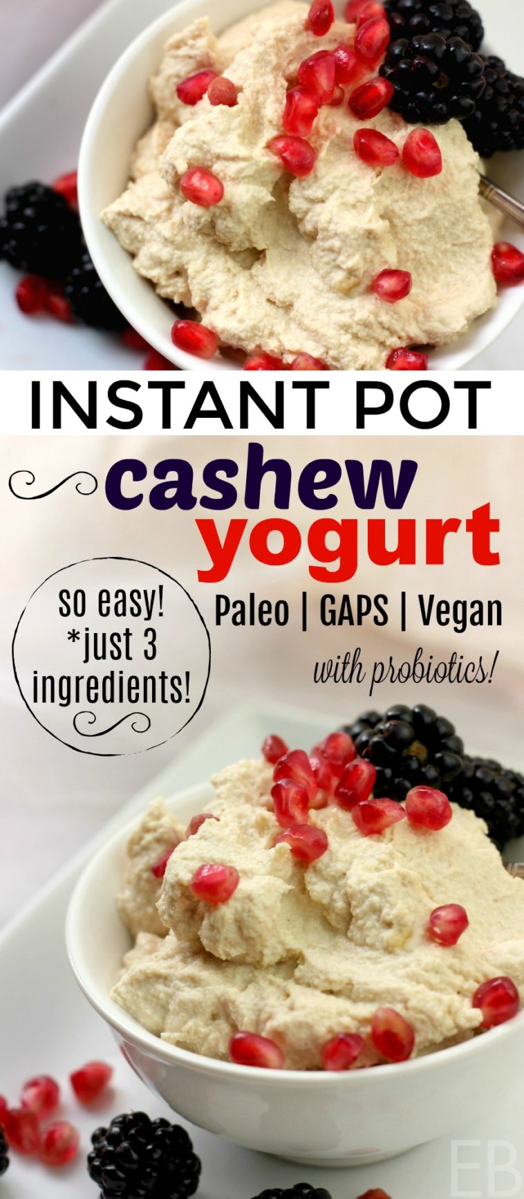 Instant Pot CASHEW YOGURT (Paleo, Vegan, Whole30, GAPS, 3 ingredients