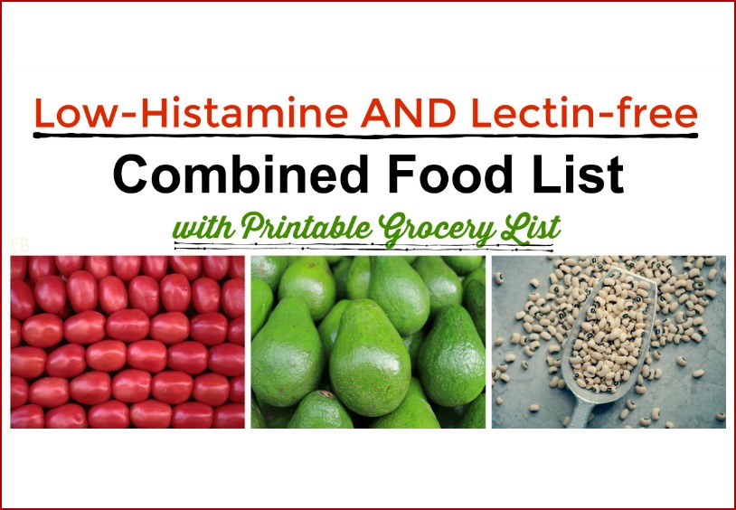  Low - Histamine AND Lectin-free Combined Food List Grocery List with 