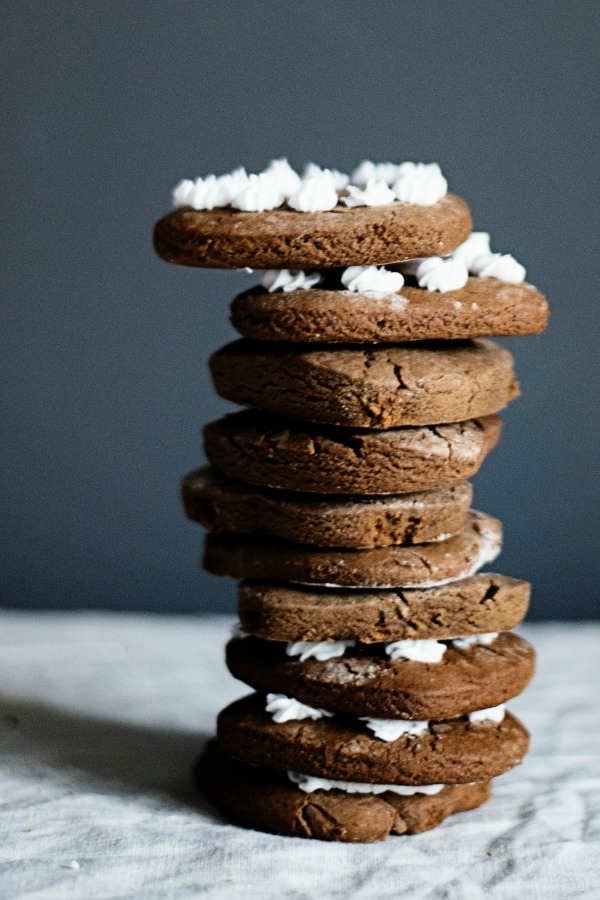 stacked keto chocolate holiday cookies