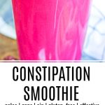 a clear glass filled with constipation smoothie
