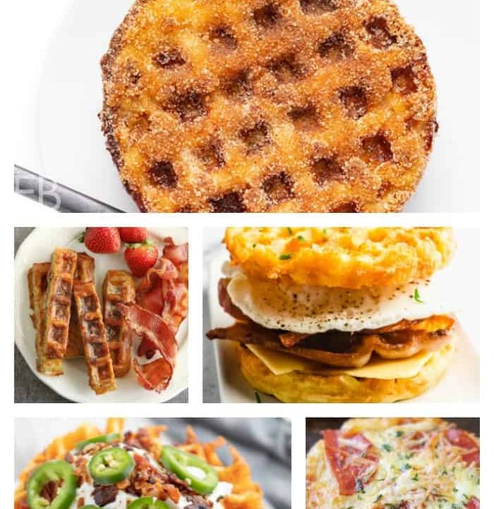 a collage of various chaffles