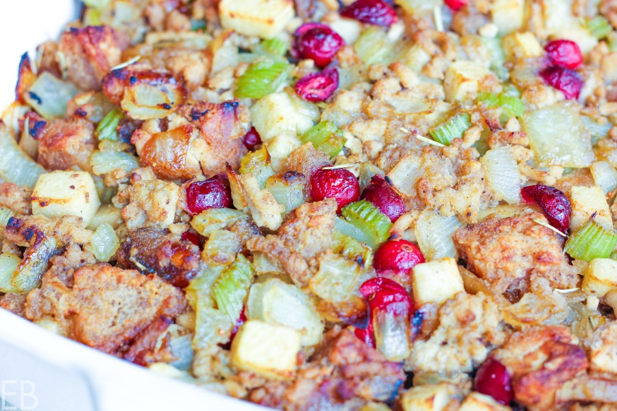 close-up view of aip paleo stuffing