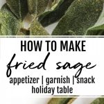 fried and fresh sage leaves on a napkin with tongs nearby