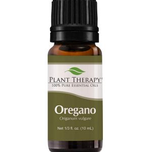 bottle of oregano essential oil