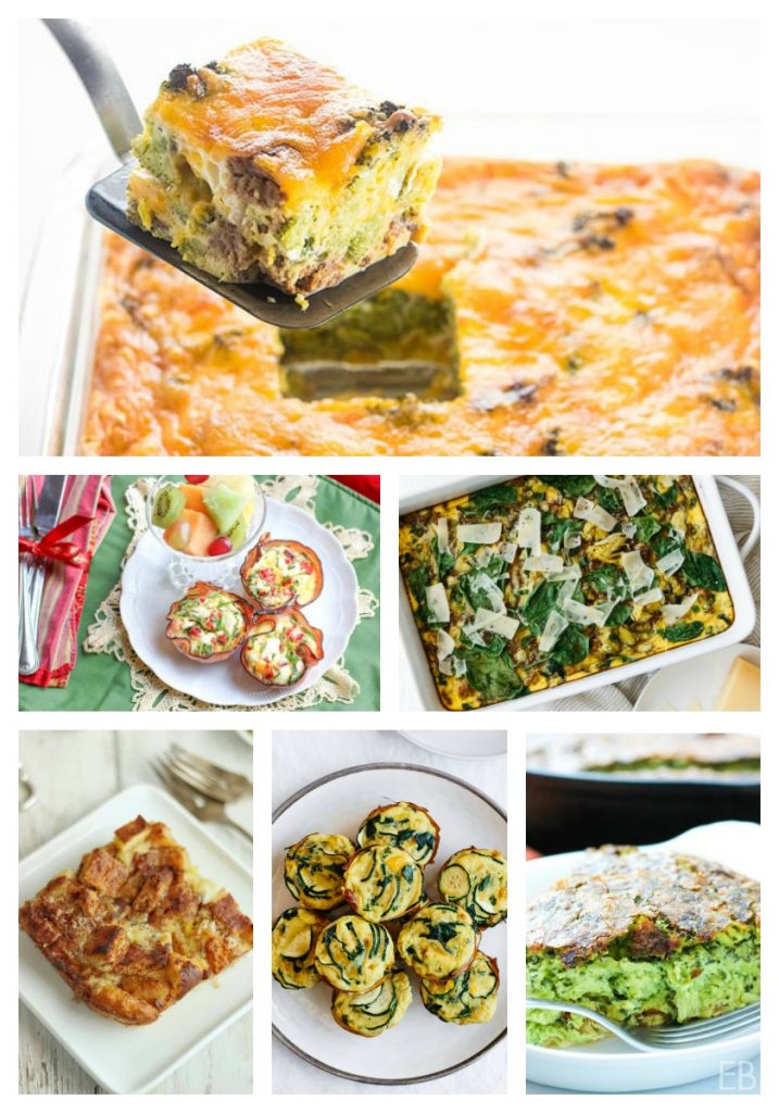 collage of several keto breakfast casseroles