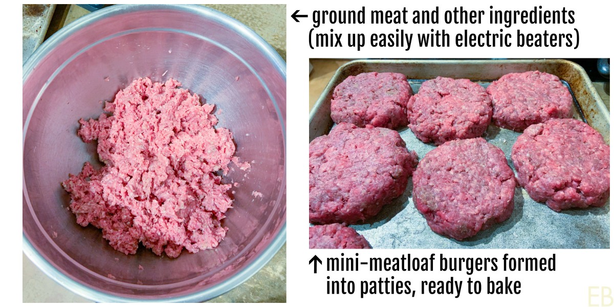 two images of making the aip burgers