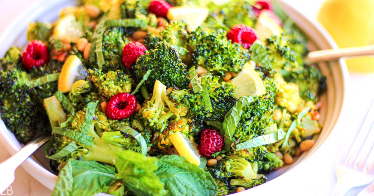 Roasted Broccoli Salad with Lemon Vinaigrette