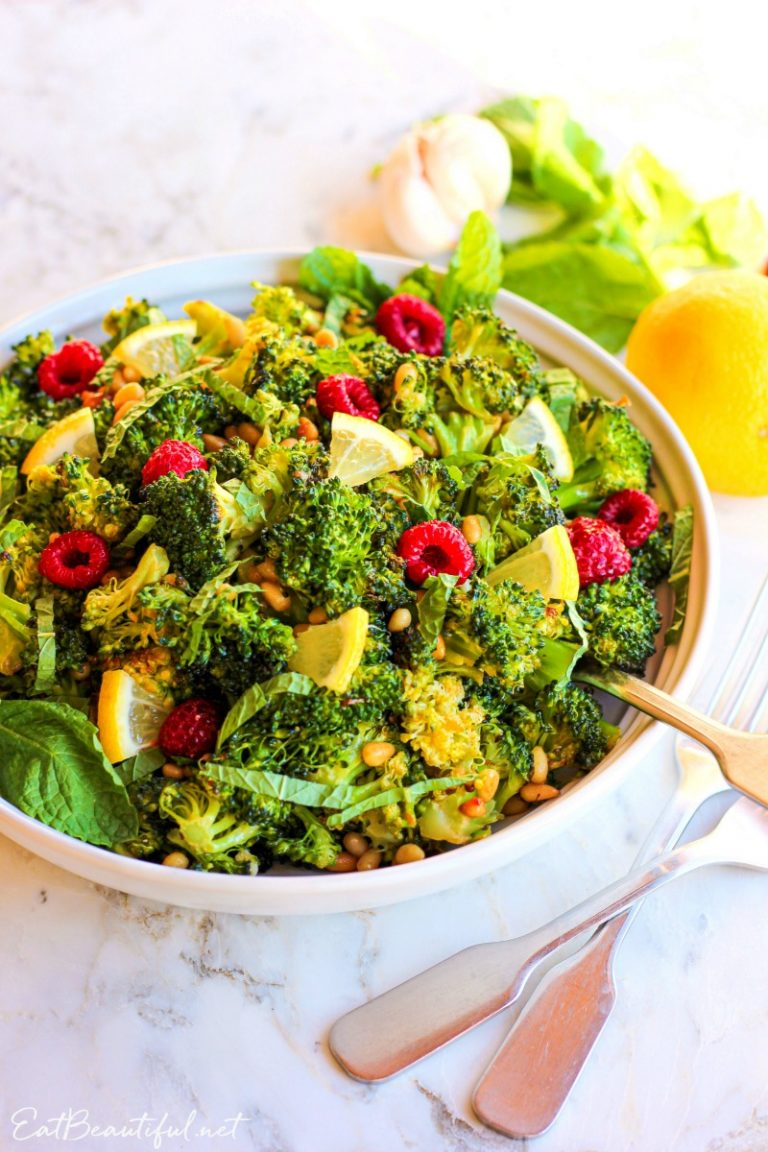 Roasted Broccoli Salad with Lemon Vinaigrette Eat Beautiful
