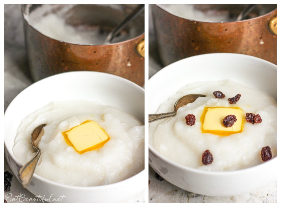 two bowls of rice flour porridge