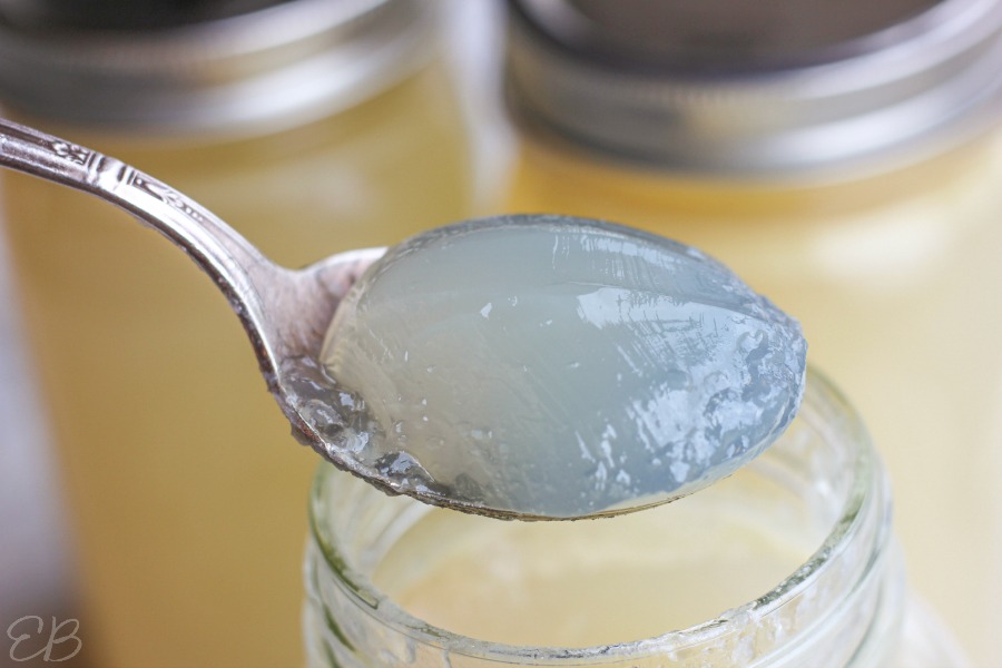 a spoonful of bone broth gelled