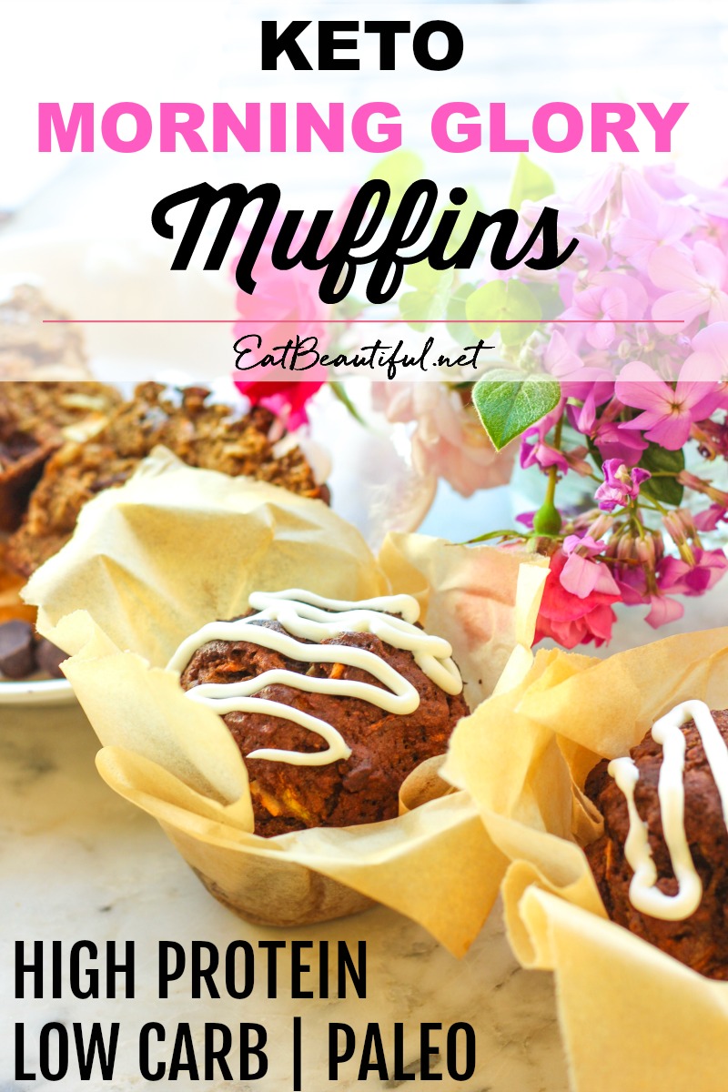 image of pink flowers and iced muffins with banner and title along the top