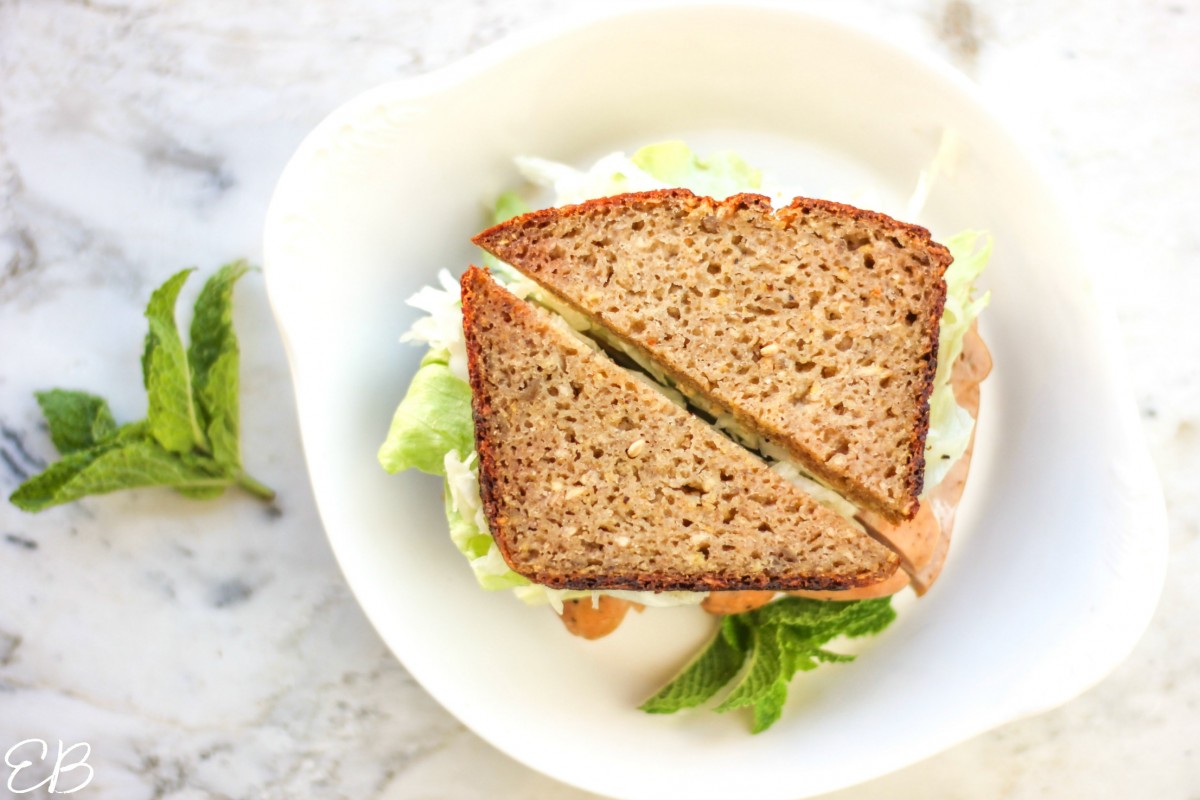 overhead view of aip sandwich on white plate