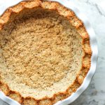 overhead view of baked pie crust