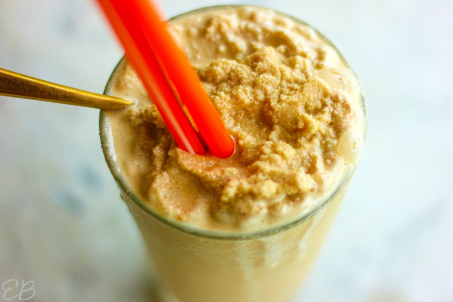 overhead view of low carb pb shake