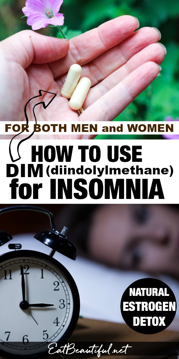 image of capsules and image of woman with insomnia