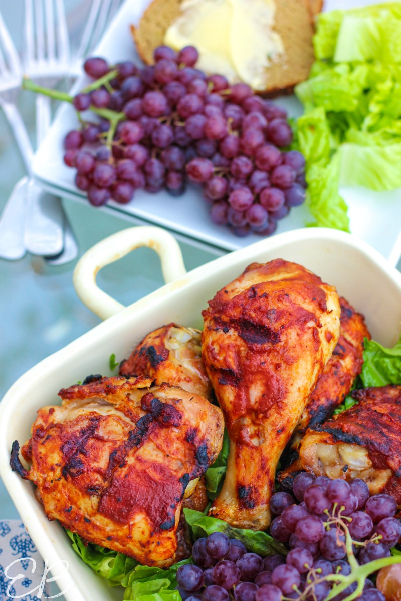 side angle view of AIP BBQ Chicken in serving dish