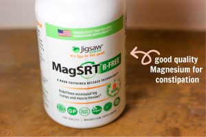 jar of magnesium for stomach aches related to constipation
