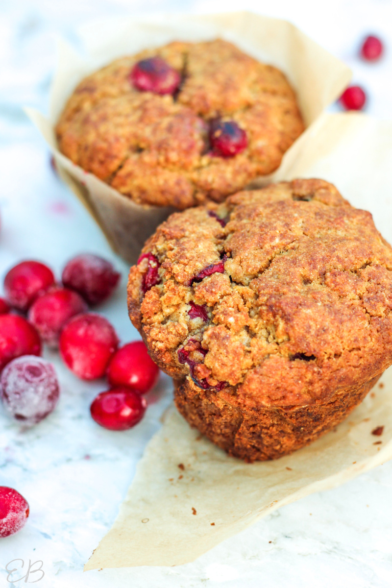 two cranberry muffins