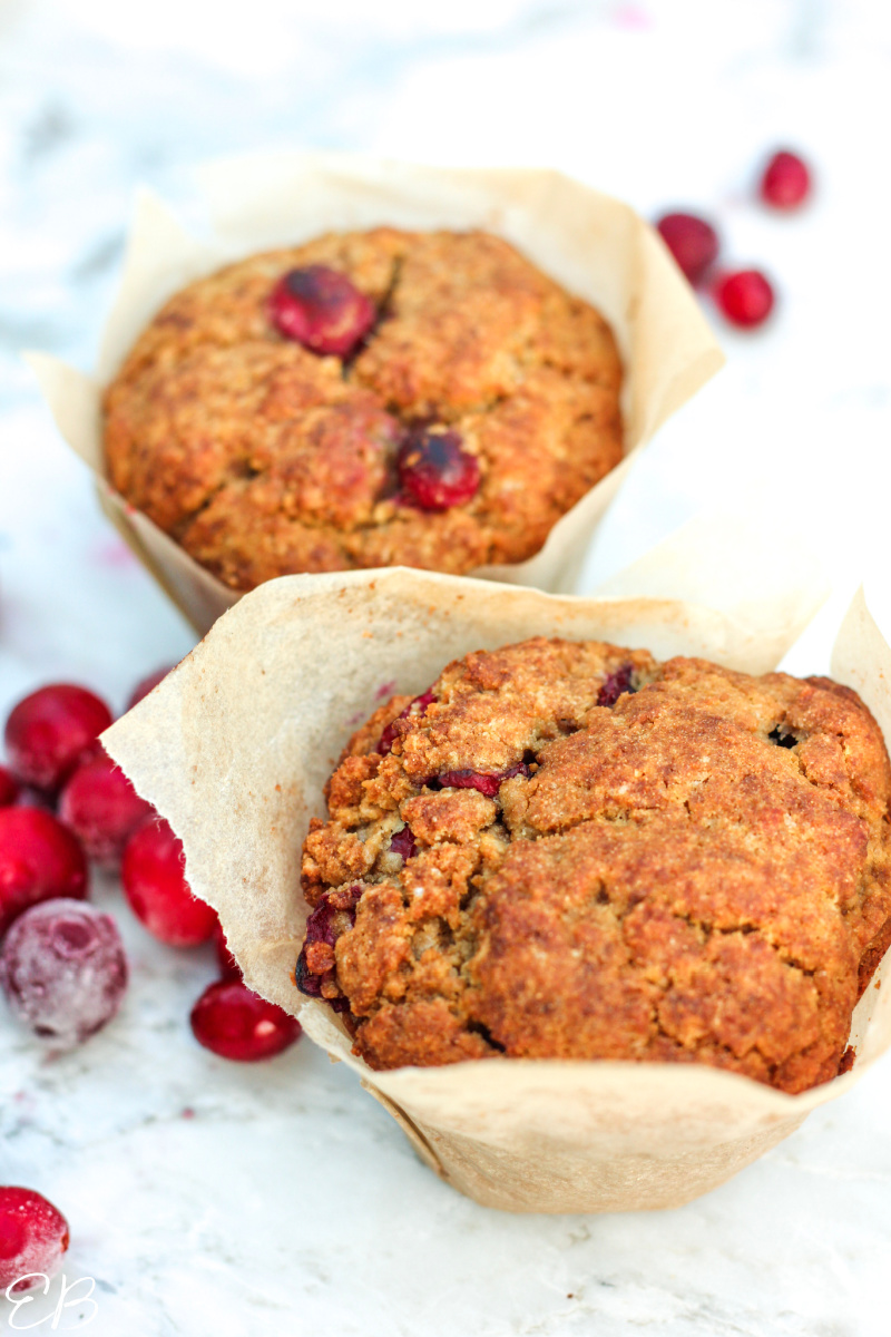 two whole cranberry muffins