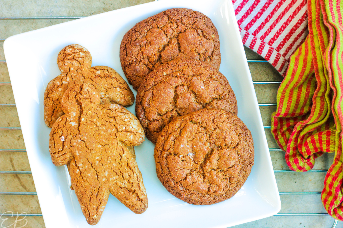 aip gingerbread cookies on white plate