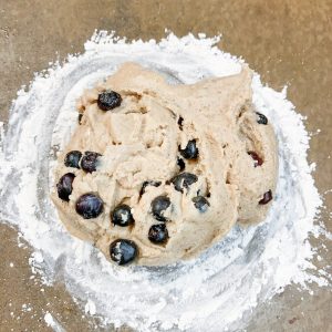aip scone dough with blueberries