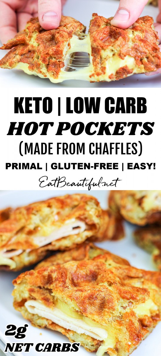 Easiest Keto HOT POCKETS! (Made like CHAFFLES!, Primal, GF) - Eat Beautiful