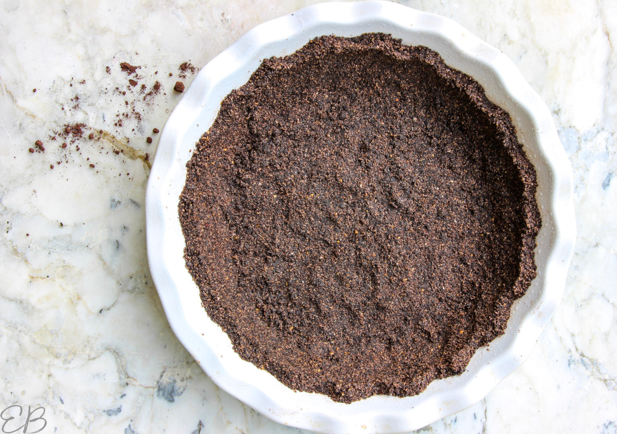 overhead view of chilled oreo pie crust