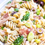 side view of antipasto pasta salad