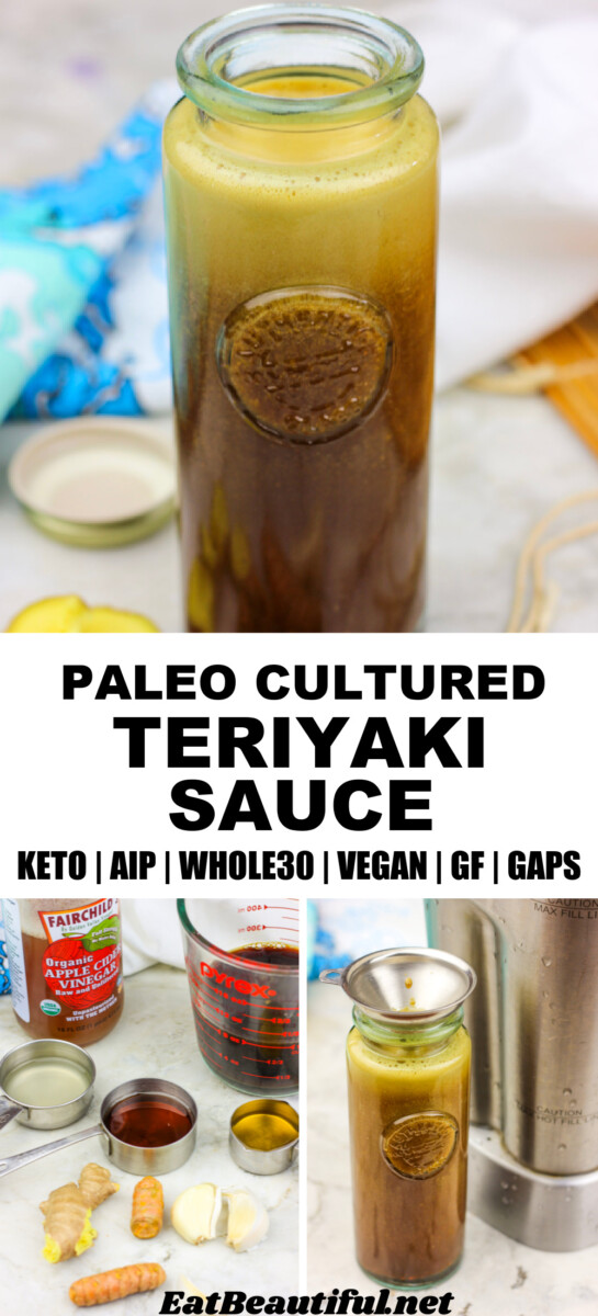 3 images of making paleo teriyaki sauce