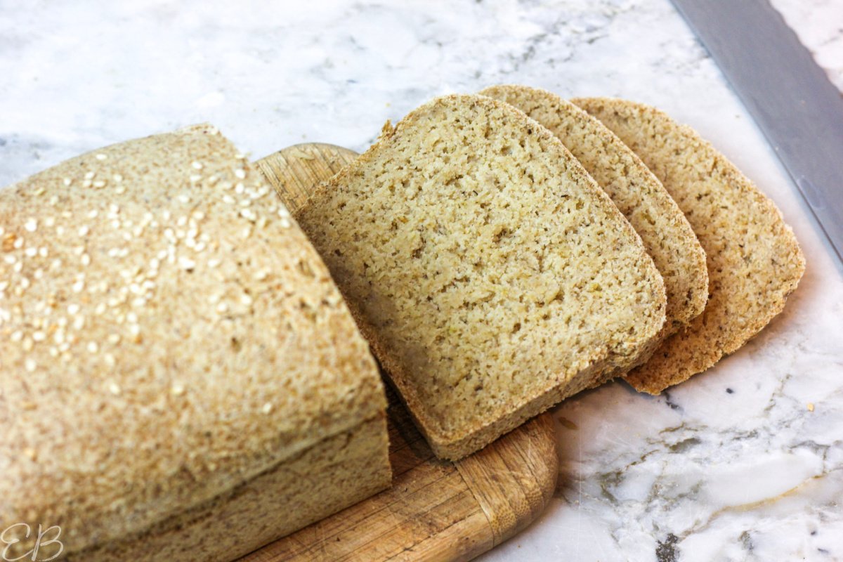 3 slices cut from oat bread loaf