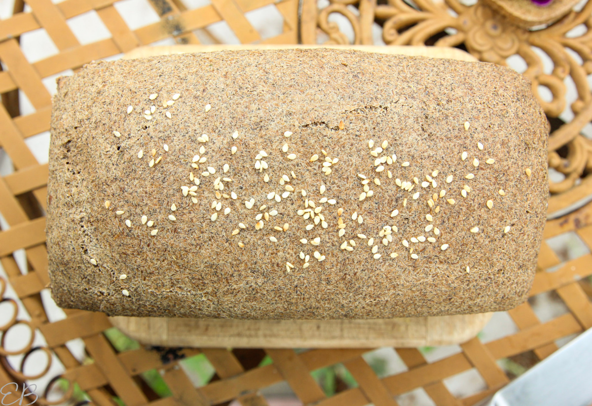 overhead view of gluten free vegan oat bread