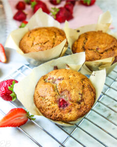 3 cooling paleo strawberry muffins