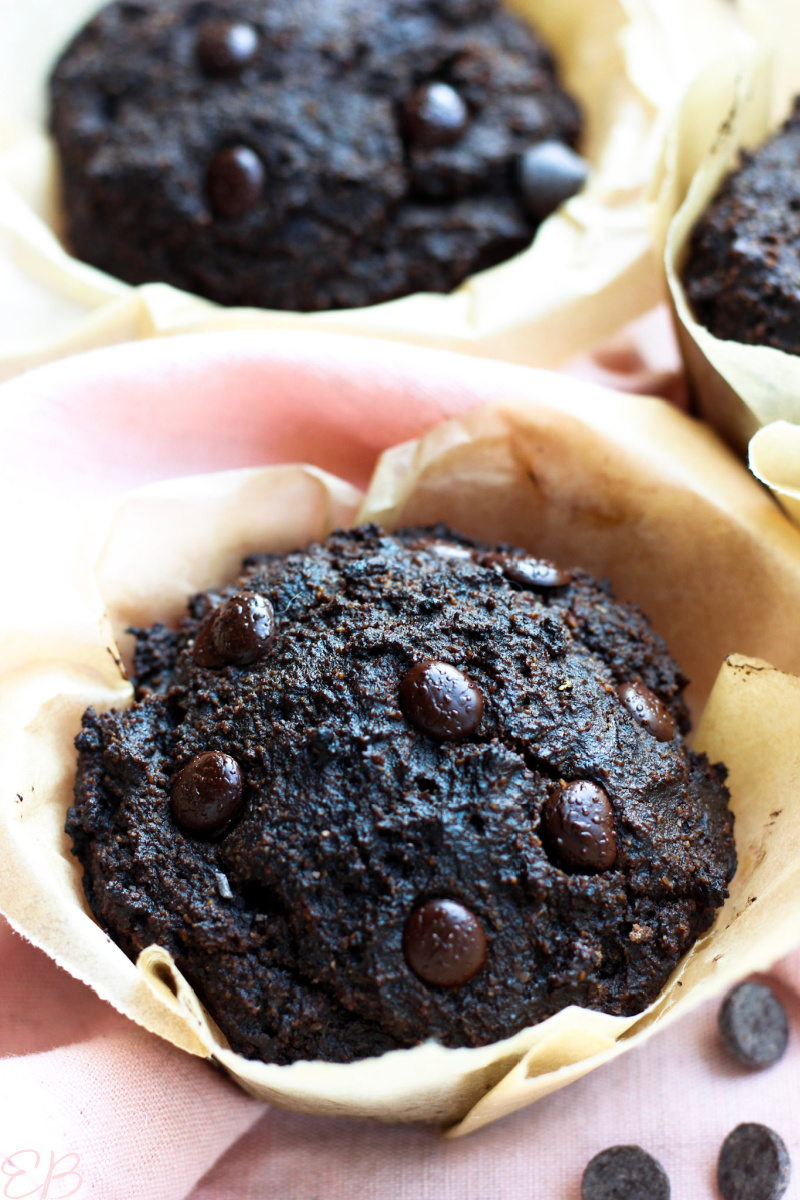 several carob muffins nestled in pink cloth