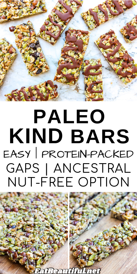 3 images of paleo kind bars with wording in the middle