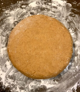 scone dough formed into disc shape