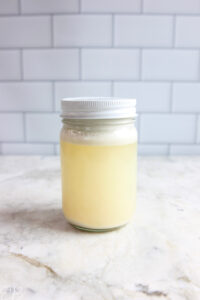 fermented nut milk separated in a jar