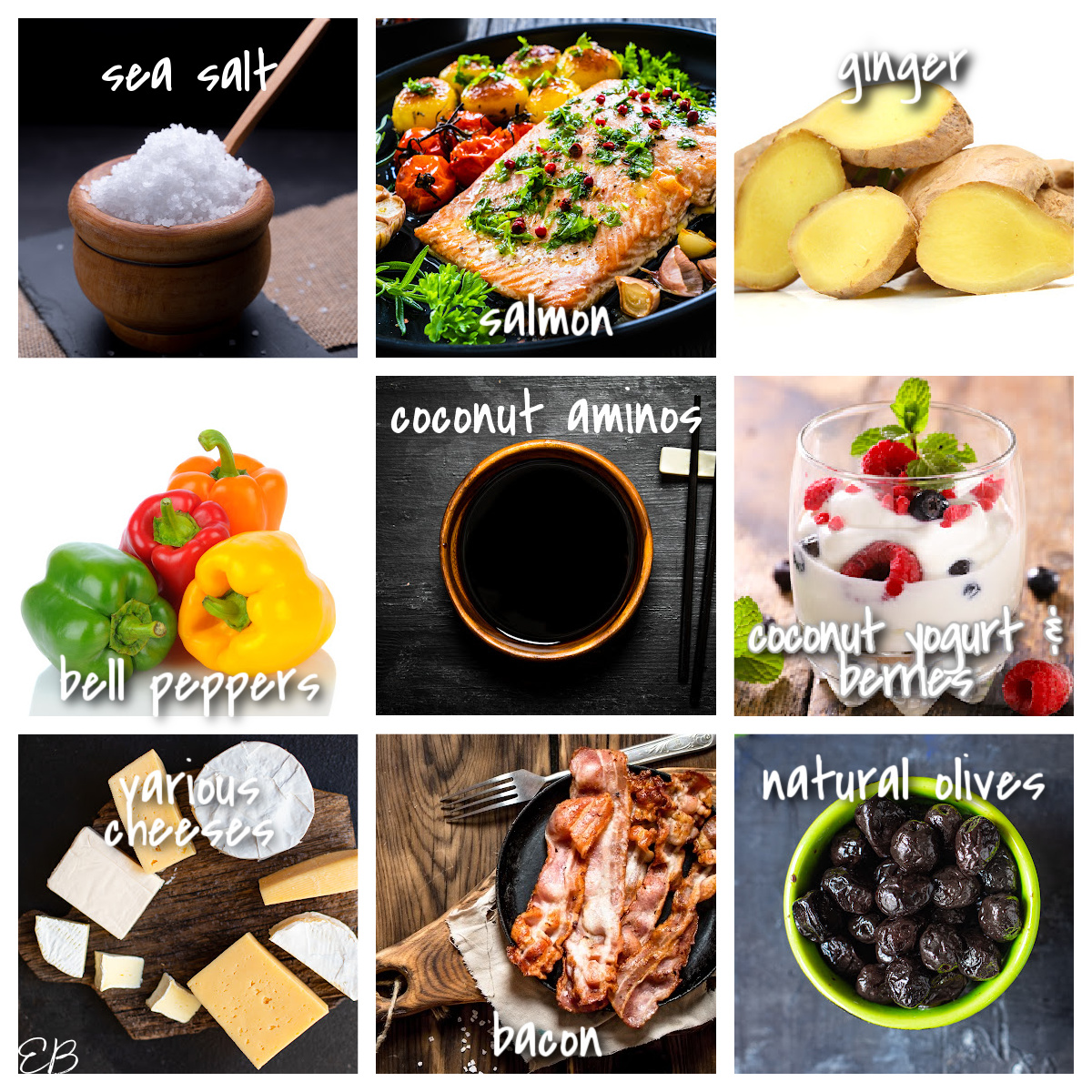 a collage of keto and low fodmap foods