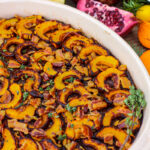 up close view of aip breakfast casserole with delicata squash