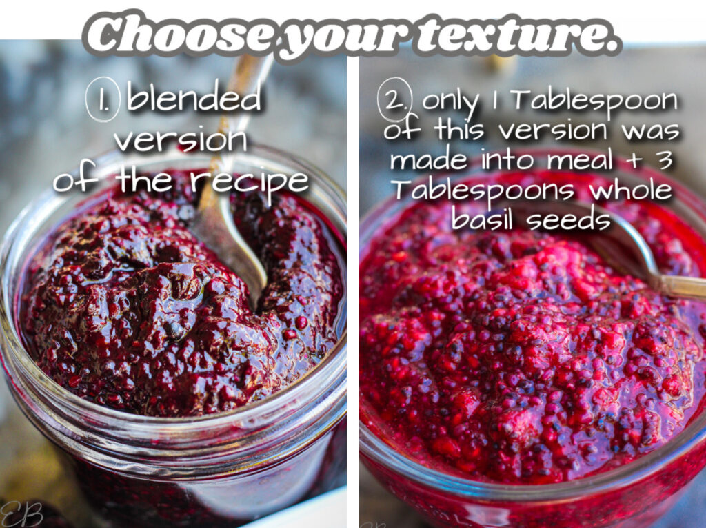 BASIL SEED JAM, Raspberry or Blackberry (Paleo, Vegan, Keto) Eat Beautiful