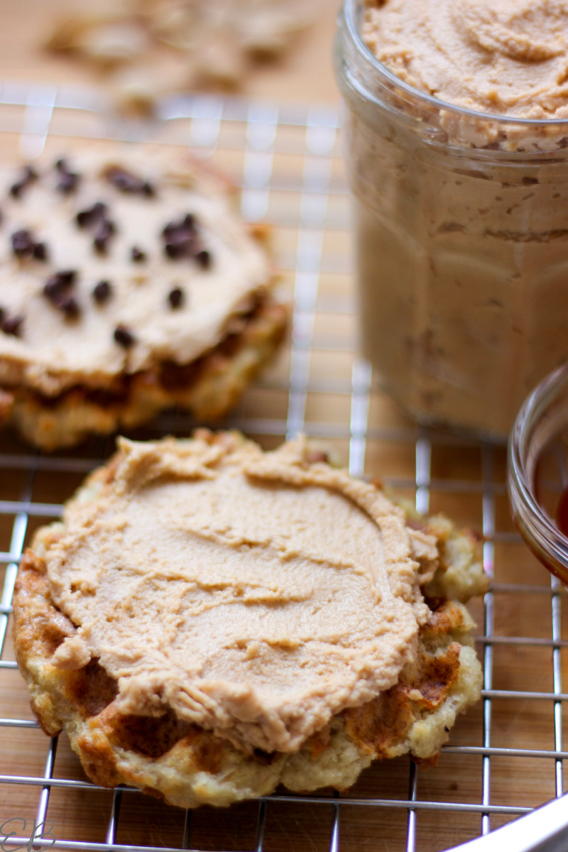 fermented peanut butter on a waffle