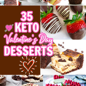 a collage of keto valentine's day desserts