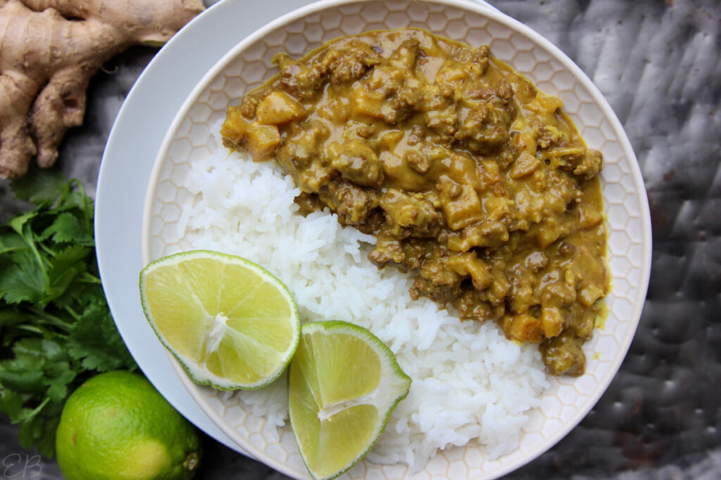 Paleo AIP Coconut GROUND BEEF CURRY with Turmeric (LowFODMAP, Whole30