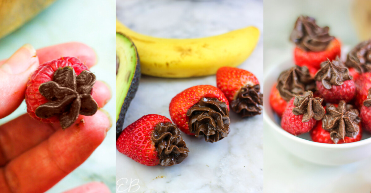 3 photos of berries filled with aip chocolate ganache