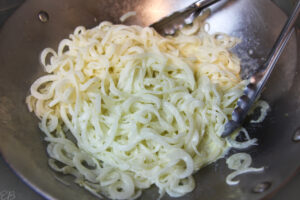 finished daikon noodles in pan
